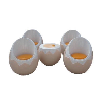 Bộ bàn ghế hình quả trứng frp [1 bàn + 4 ghế]
