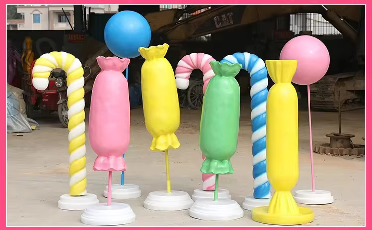 Tượng Kẹo Lollipop Composite Khổng Lồ Trang Trí Noel Ngoài Trời Tượng Kẹo Lollipop Composite Khổng Lồ Trang Trí Noel Ngoài Trời — chi tiết vật liệu composite sợi thủy tinh chất lượng cao