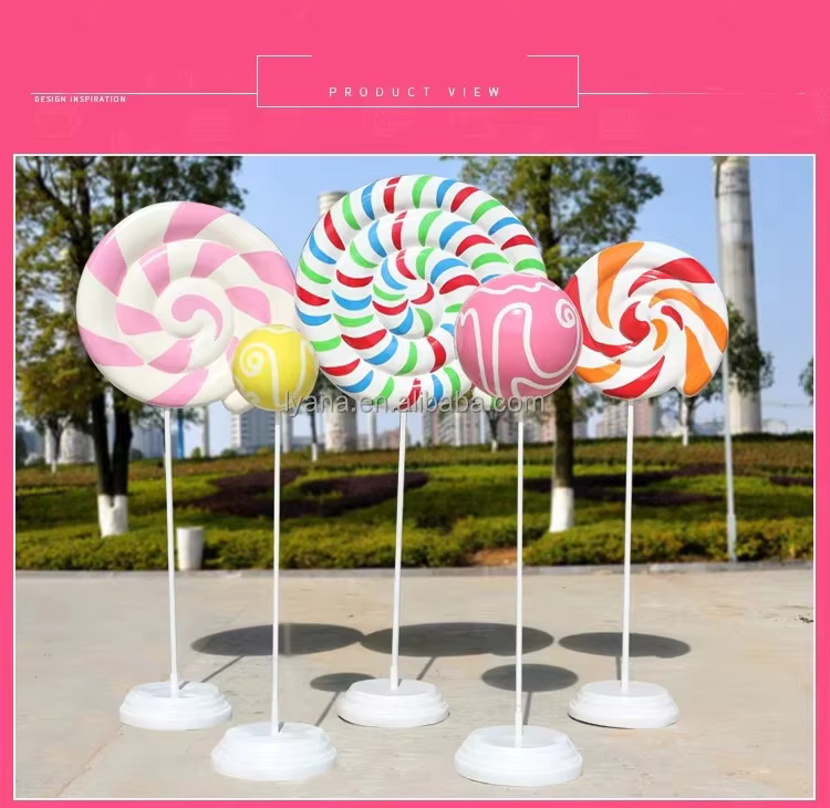 Tượng Kẹo Lollipop Composite Khổng Lồ Trang Trí Noel Ngoài Trời Tượng Kẹo Lollipop Composite Khổng Lồ Trang Trí Noel Ngoài Trời — chi tiết vật liệu composite sợi thủy tinh chất lượng cao